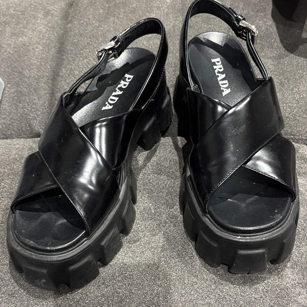 Prada Women's Black Platform Sandals